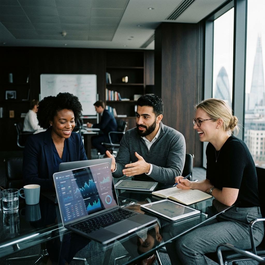Ingénieurs fintech et analystes de Gallion GPT au travail